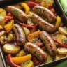 Delicious Italian sausage baked with colorful peppers and hearty potatoes