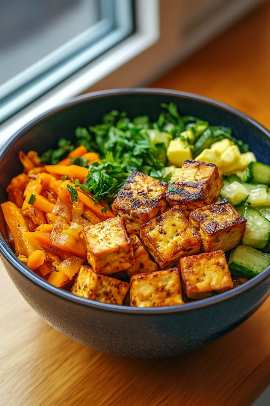Baked Tofu and Veggie Bowl