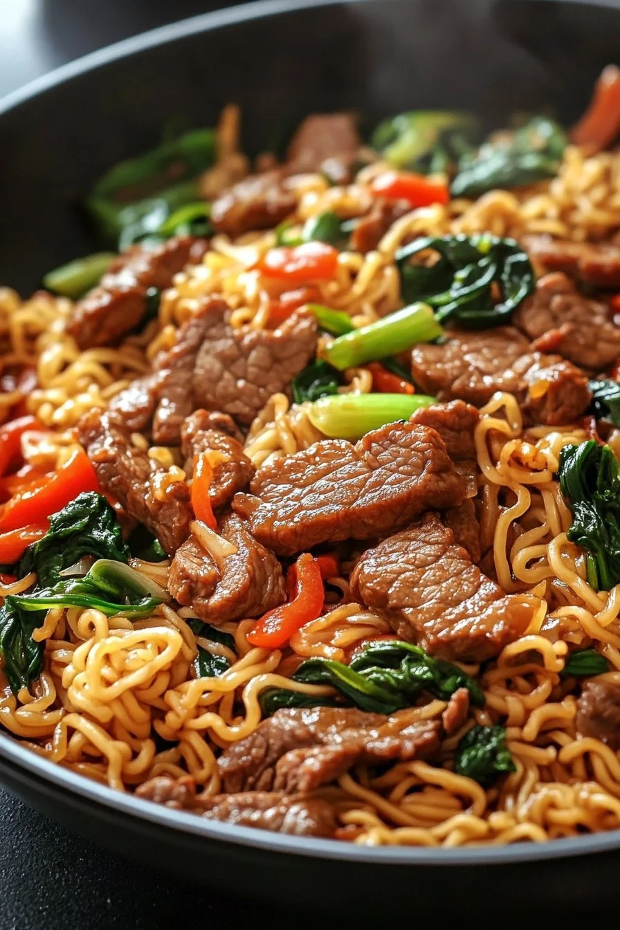 Beef Ramen Noodles Stir Fry