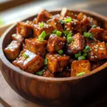 Korean Braised Tofu dish featuring Dubu Jorim with delicious sauce and seasoning
