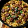 One-Pot Garlic Butter Sausage and Orzo dish
