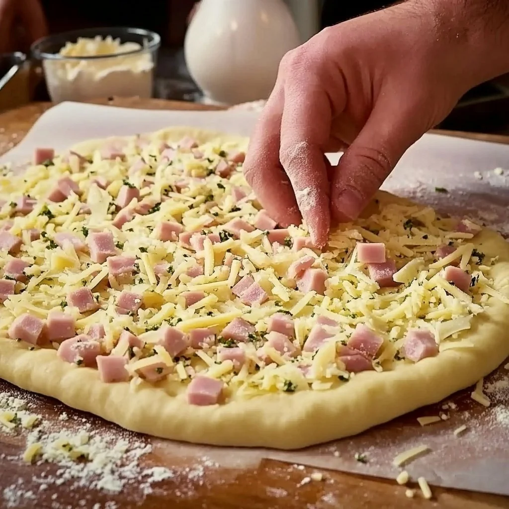 Assorted puff pastry appetizers arranged on a platter