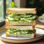 Delicious cucumber salad sandwiches served on a platter
