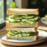 Delicious cucumber salad sandwiches served on a platter