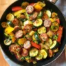 Delicious sausage and veggie skillet cooked to perfection