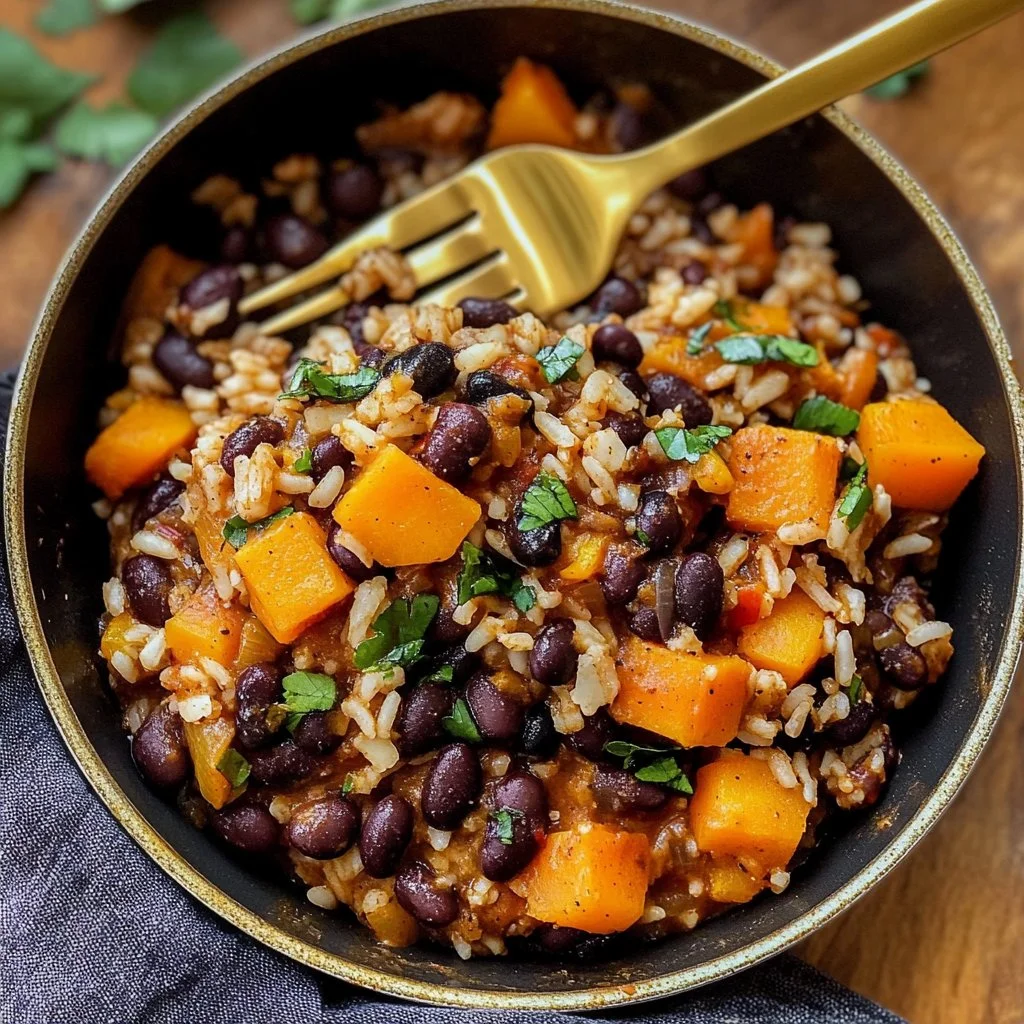 Delicious Southwest Black Bean Skillet with colorful vegetables and spices.