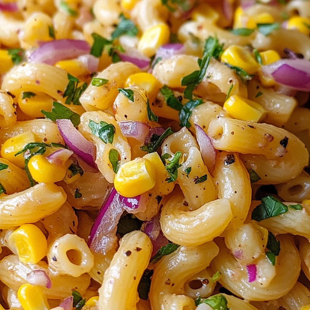 Delicious Street Corn Pasta Salad with corn, pasta, and fresh herbs