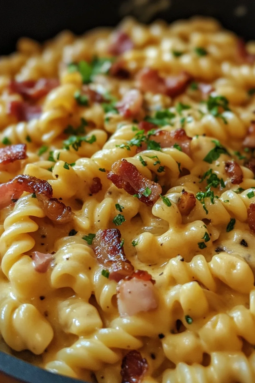 Loaded Bacon Cheeseburger Alfredo Pasta