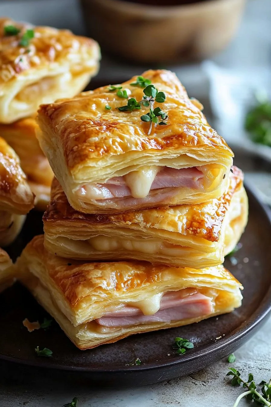 Ham and Cheese Puff Pastry Bites