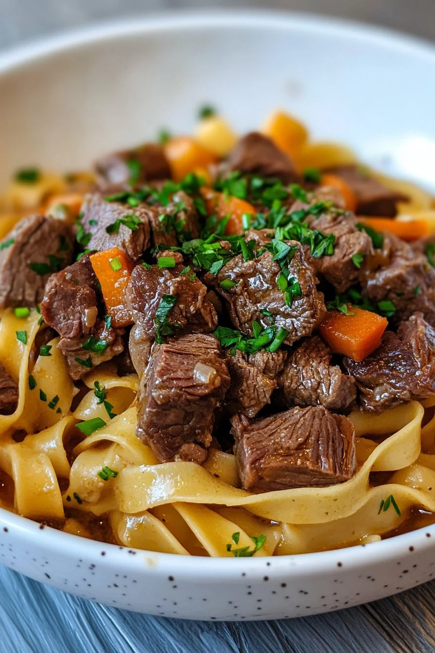 Slow-Cooked Beef and Noodles