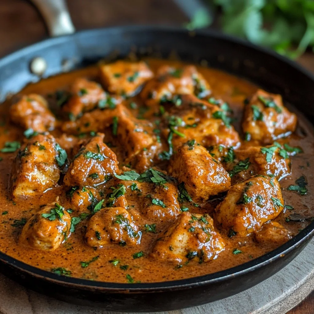 Delicious Butter Chicken Skillet featuring creamy sauce and spices