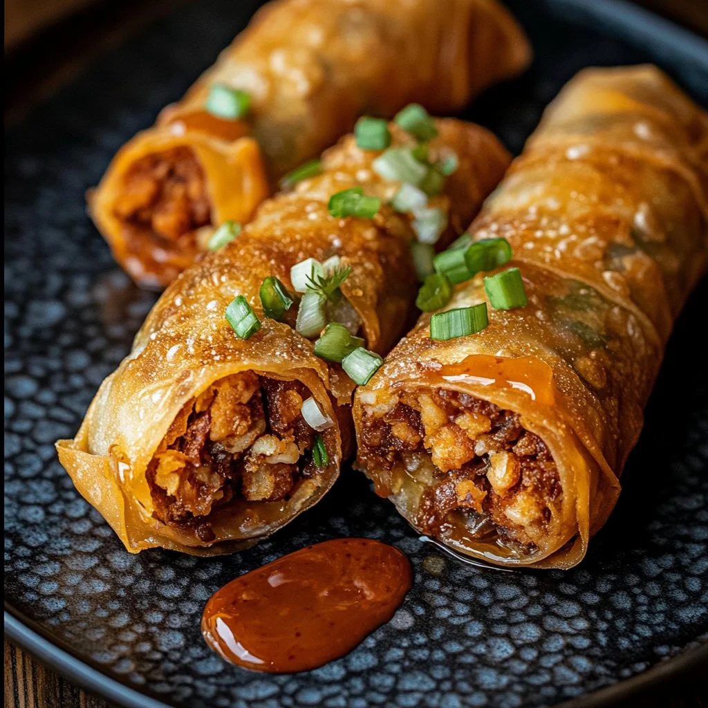 Voodoo Egg Rolls showcasing their vibrant colors and delicious fillings