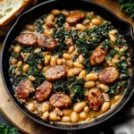 Delicious White Bean Sausage Skillet, a flavorful one-pan meal with beans and sausage