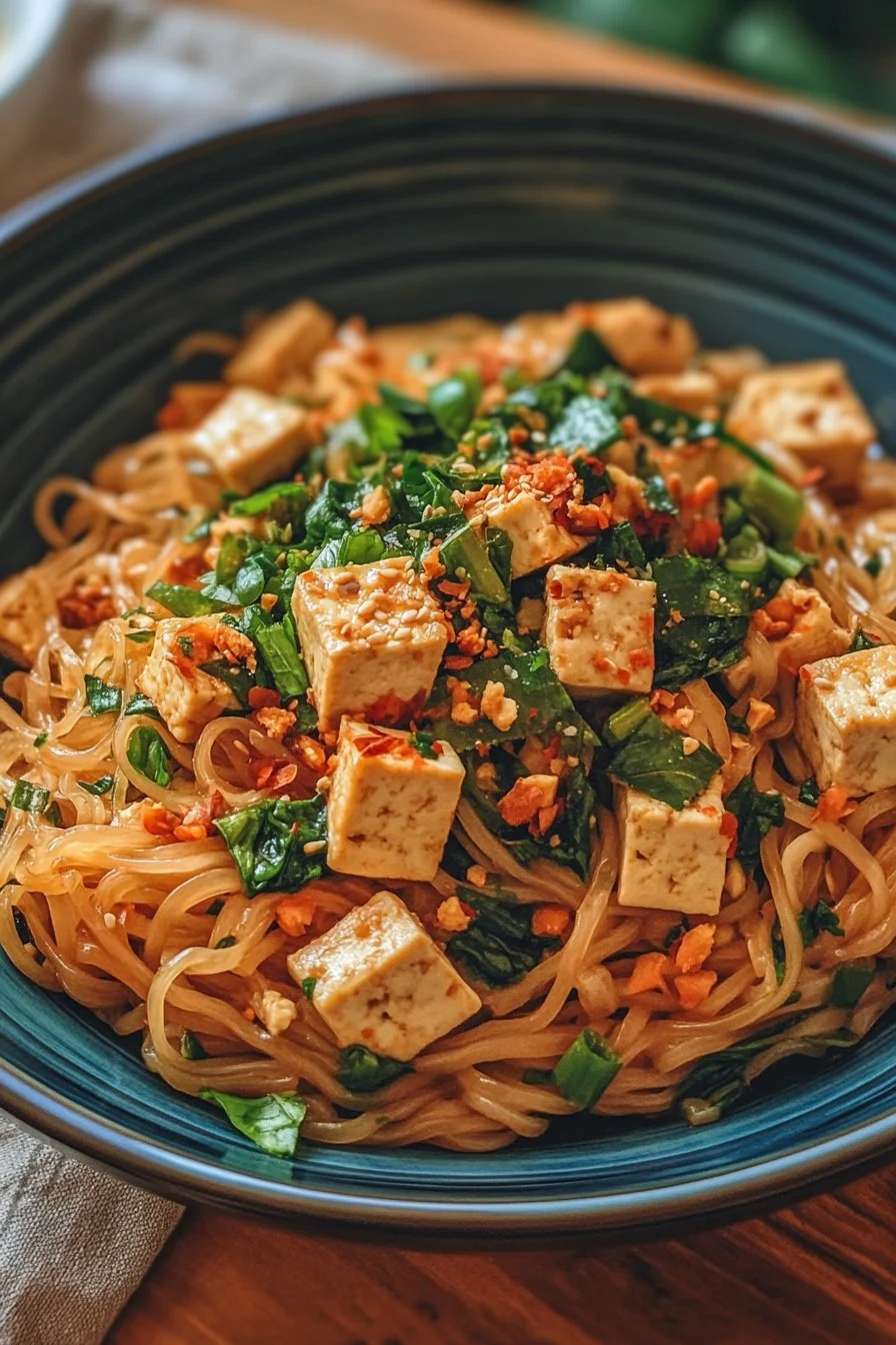 Basil and Tofu Vermicelli Noodles