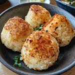 Yaki Onigiri with Cheese grilled rice balls topped with melted cheese