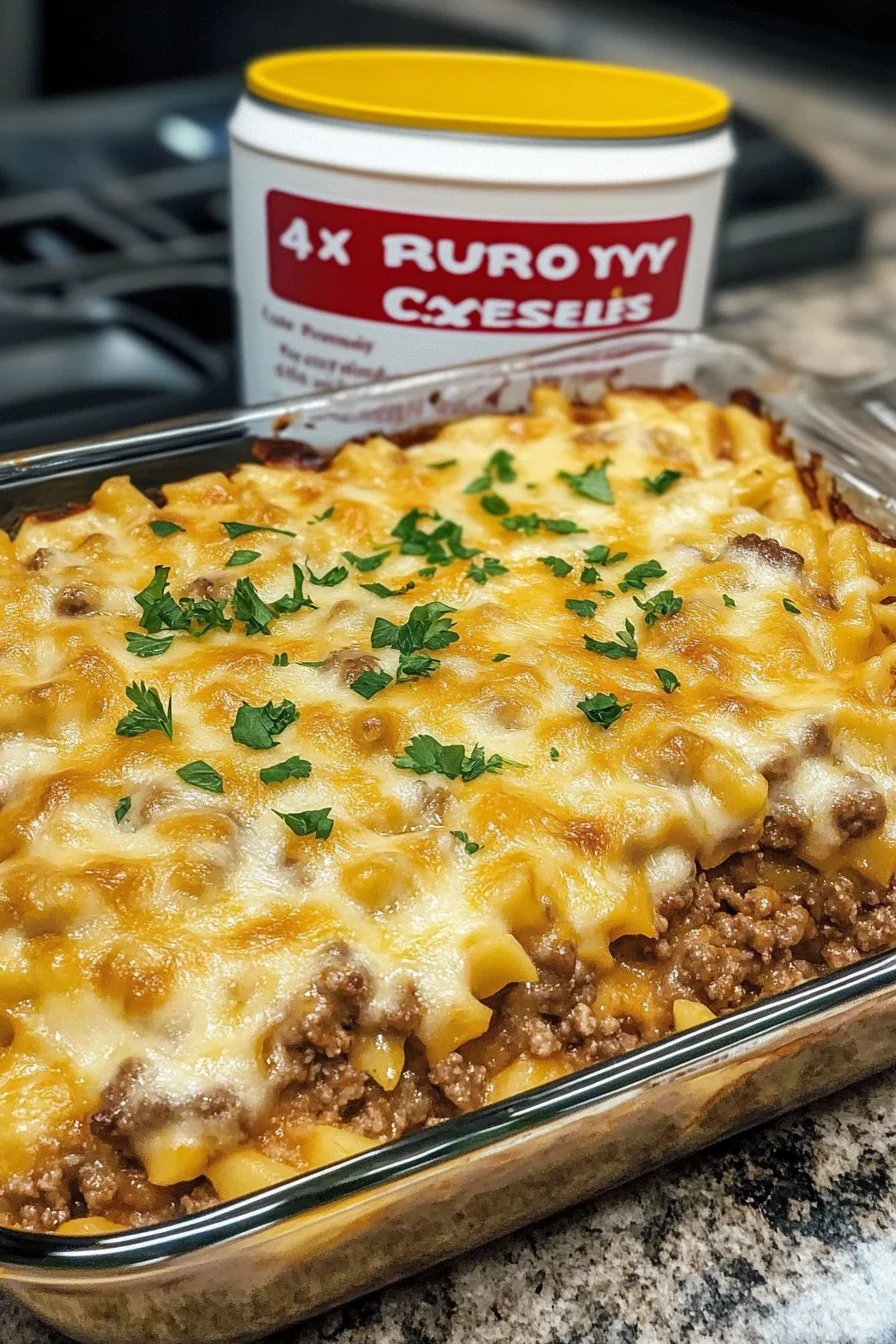 4 Ingredient Hamburger Casserole (Quick & Easy)