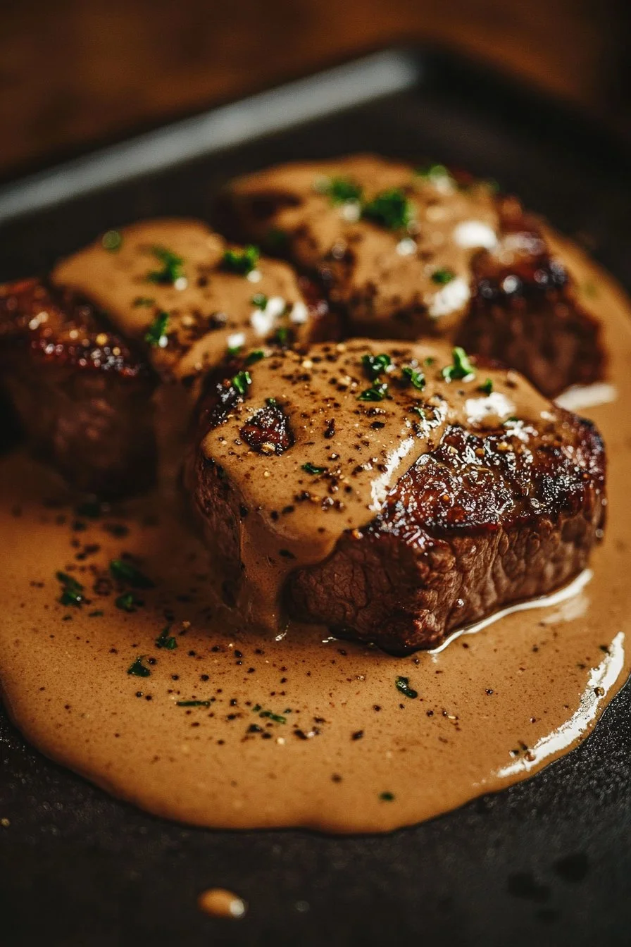 Beef Fillet with Creamy Pepper Sauce
