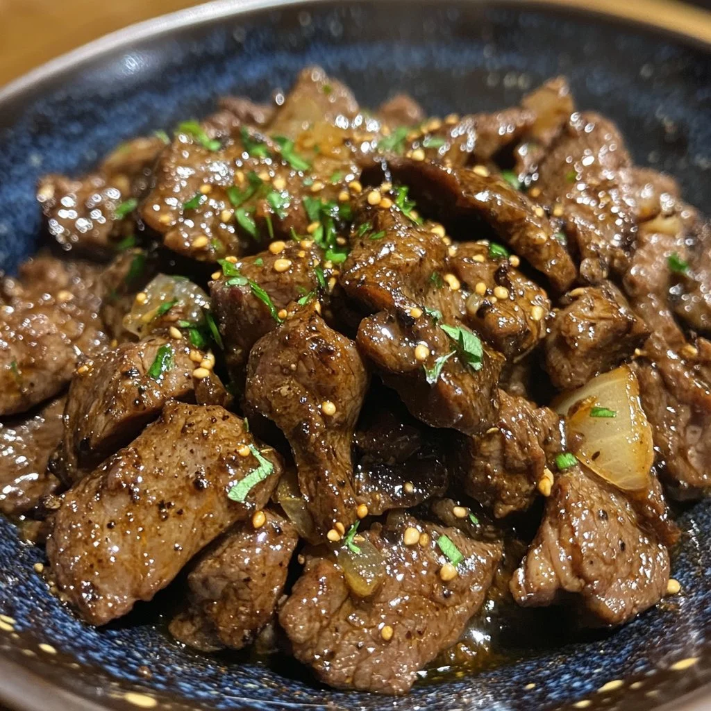 Delicious plate of black pepper beef with vegetables and rice