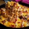 Delicious Carnivore Skillet Cheeseburger Casserole served in a skillet