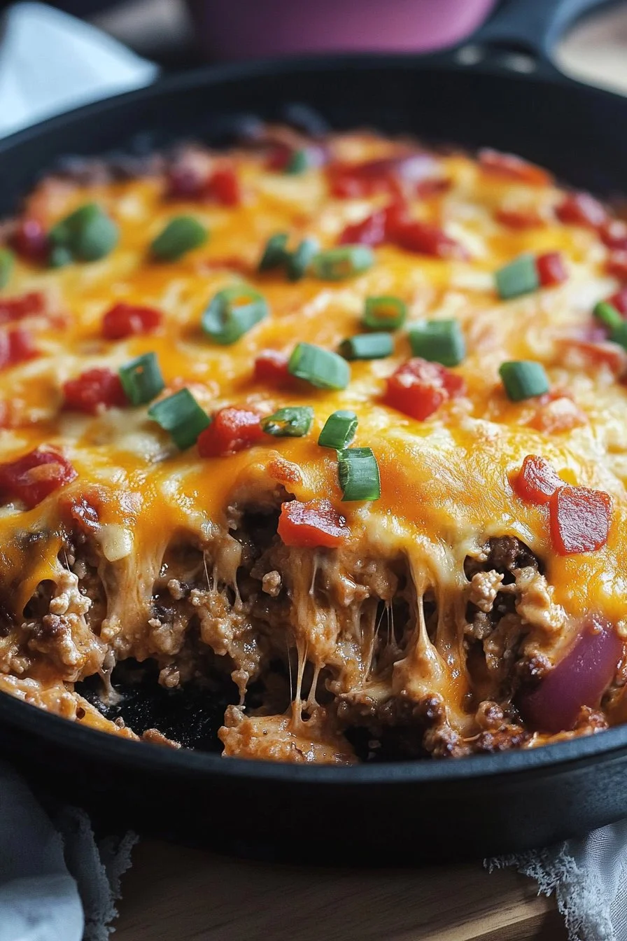 Carnivore Skillet Cheeseburger Casserole