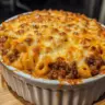 Cheesy ground beef casserole baked with layers of flavors and cheese