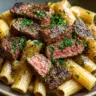 Delicious Cowboy Butter Steak Pasta with juicy steak and creamy sauce