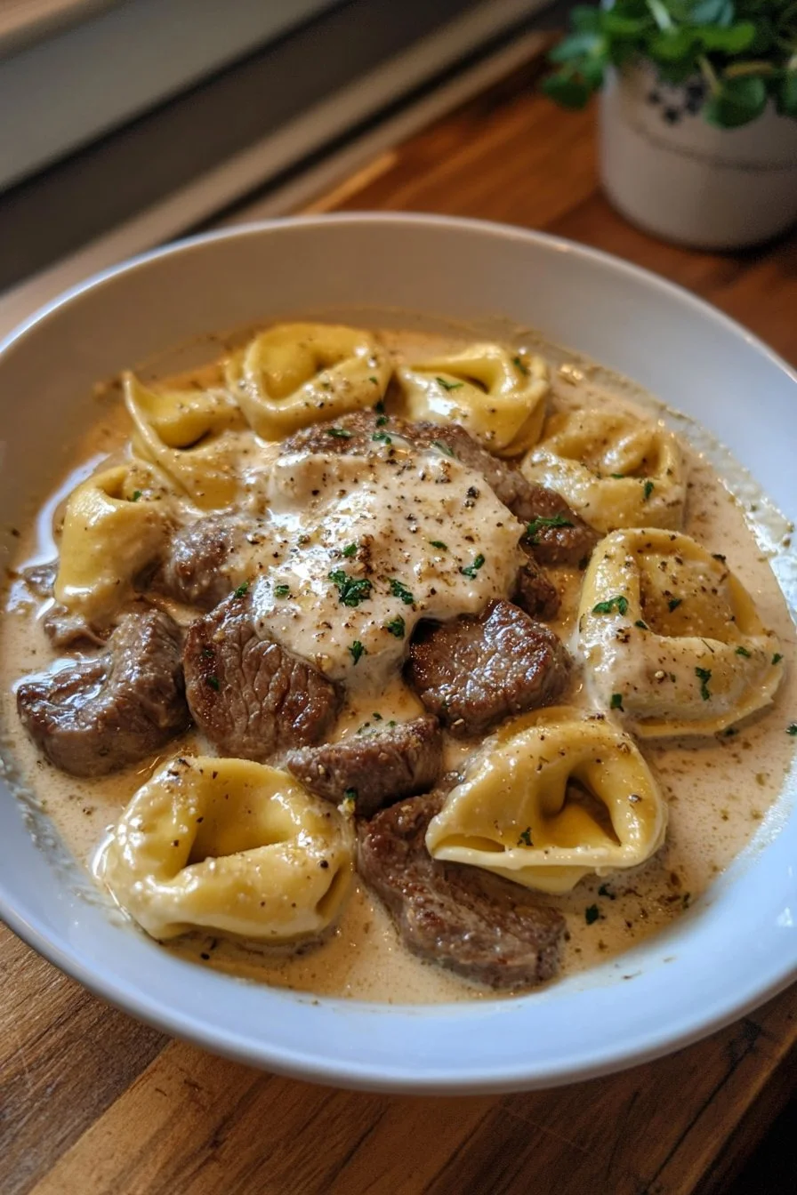 Cracked Garlic Steak Tortellini in Creamhouse Sauce Bliss