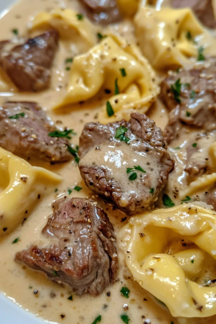 Cracked Garlic Steak Tortellini in Creamhouse Sauce