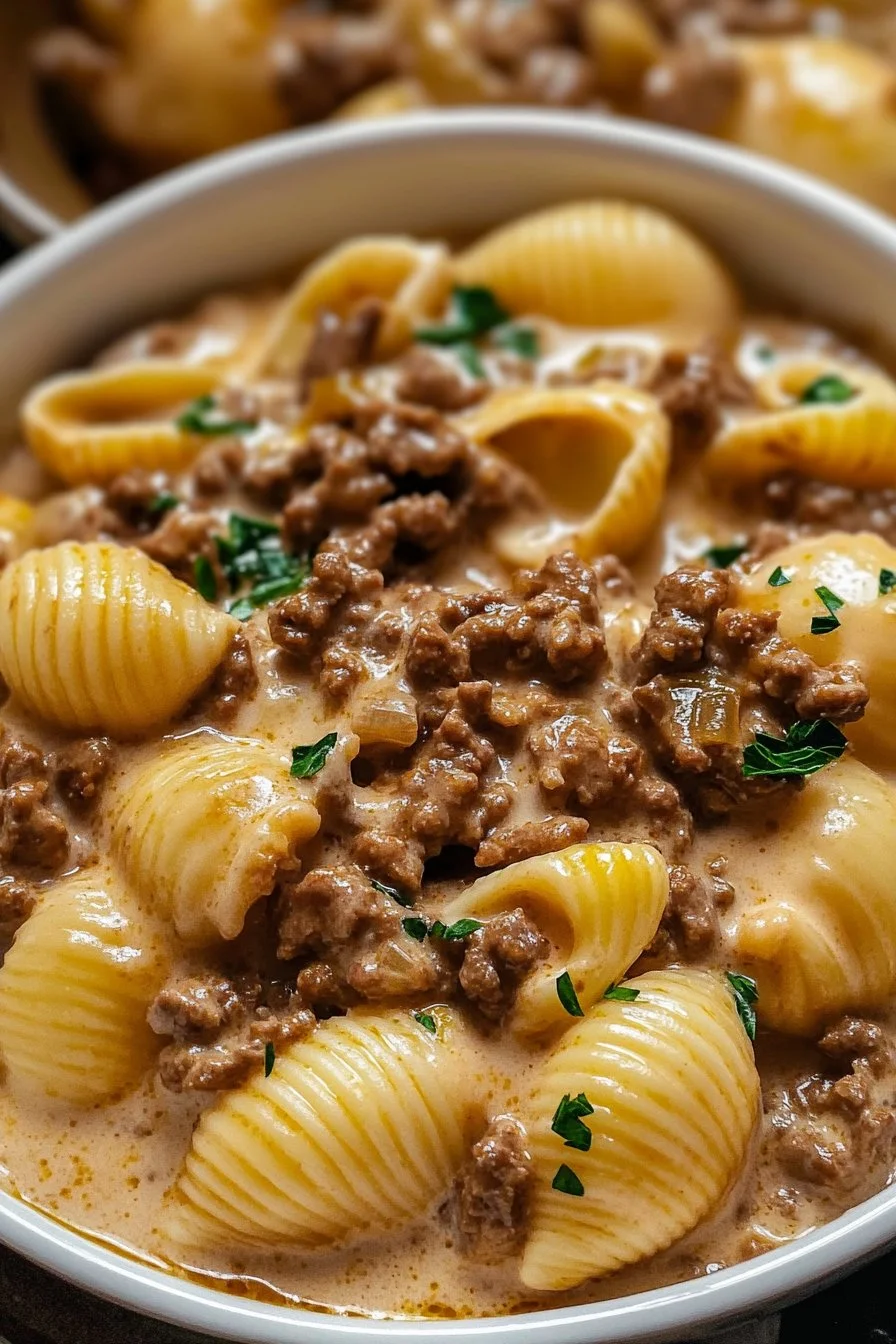 Creamy Beef and Shells