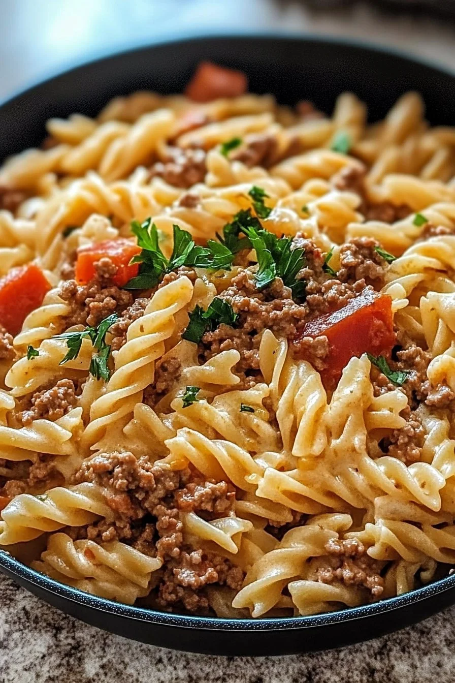 Creamy Rotel Pasta with Ground Beef for Cozy Weeknight Dinners