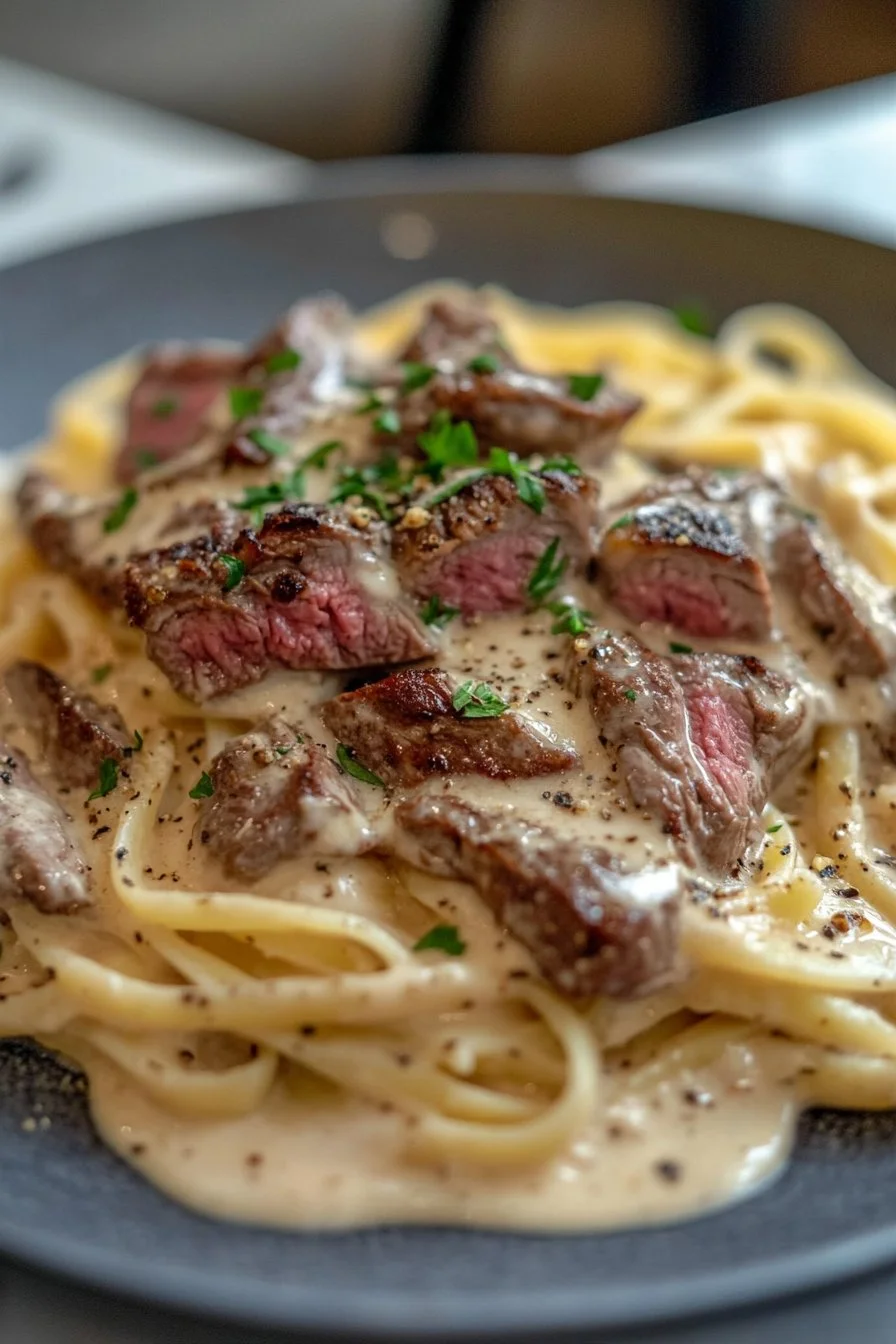 Creamy Steak Pasta Garlic Bliss for Ultimate Comfort Nights
