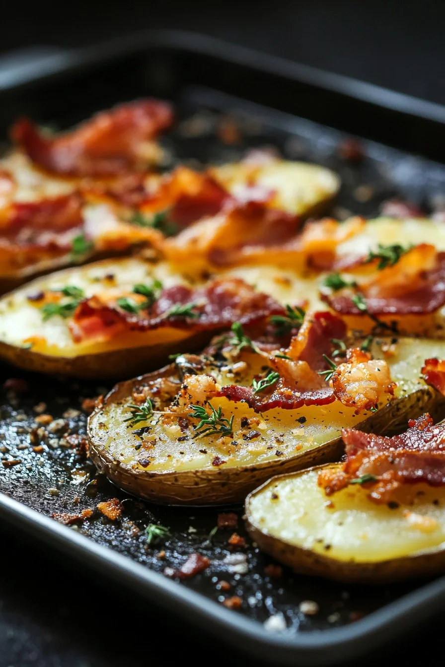 Crispy Cheesy Bacon Potato Slices