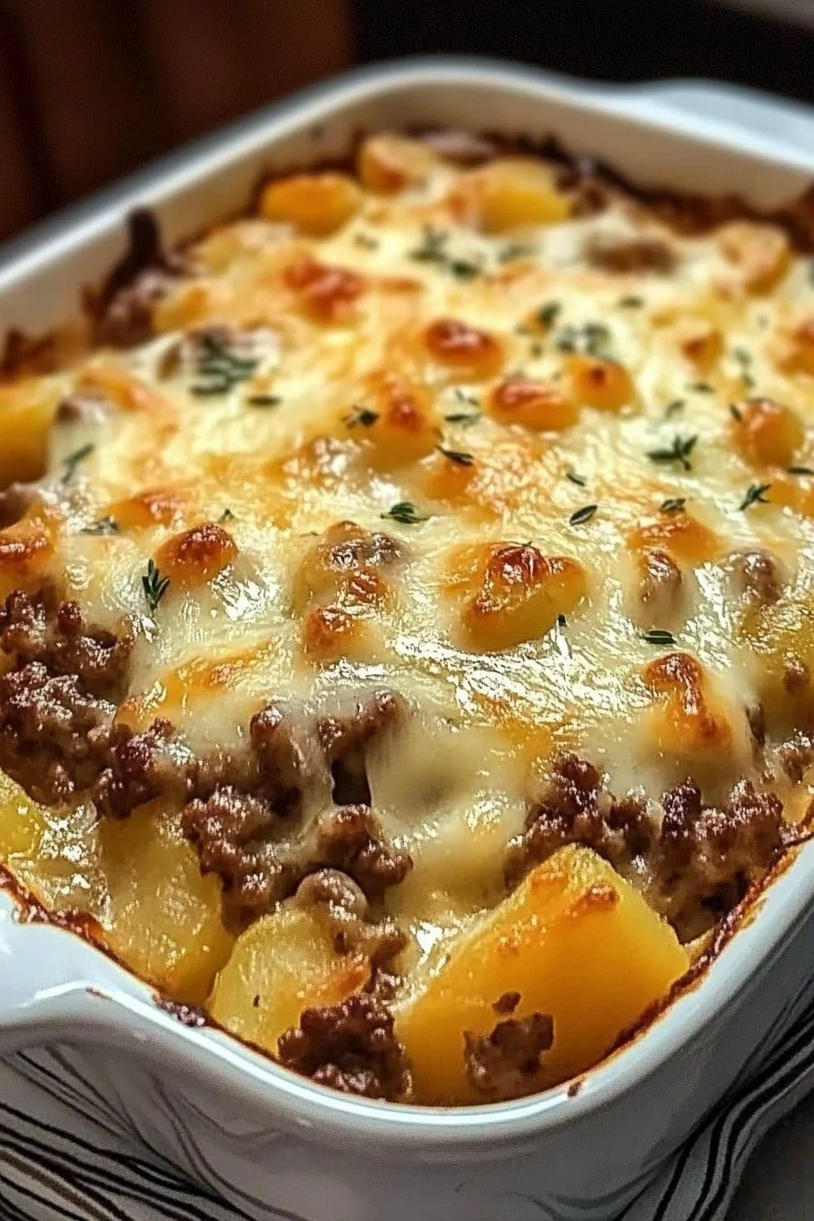 Easy Cheesy Hamburger Potato Casserole