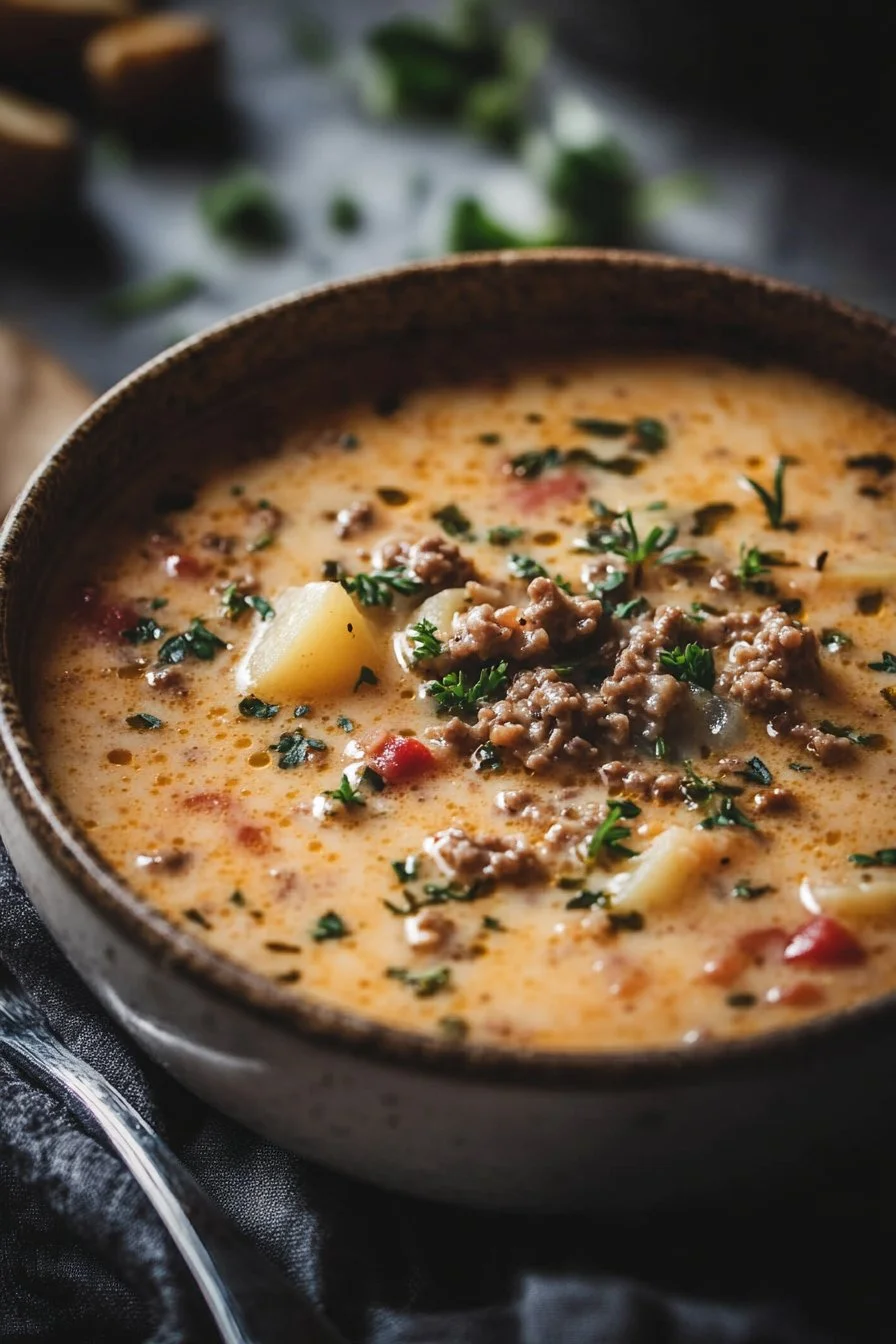 Easy Cheesy Hamburger Potato Soup