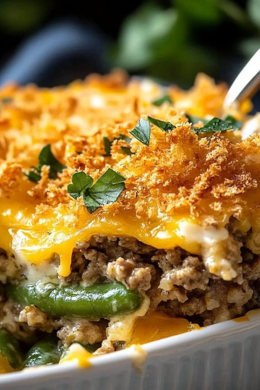 Hamburger Green Bean Casserole Recipe (Easy & Cheesy Comfort Food)