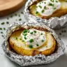 Healthy oven baked potatoes wrapped in foil for a scrumptious side dish