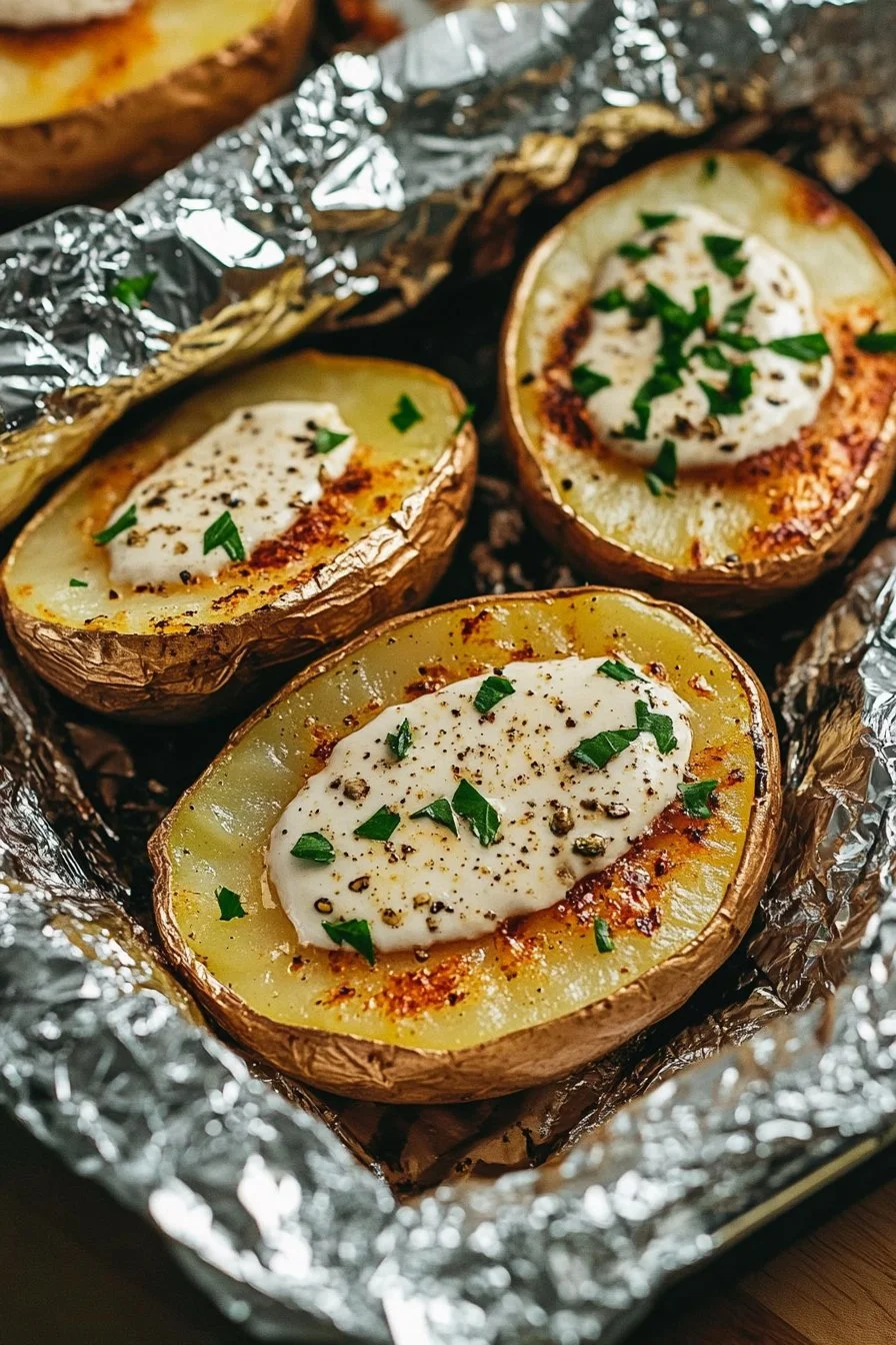 Healthy Oven Baked Potatoes in Foil