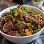Plate of homemade Beijing Beef with colorful vegetables