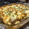 Keto Cheesy Cauliflower and Ground Beef Casserole dish served in a rustic bowl