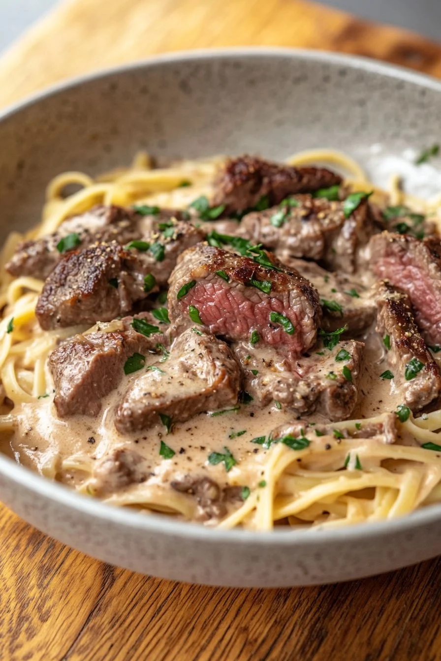 One-Pan Creamy Steak and Pasta