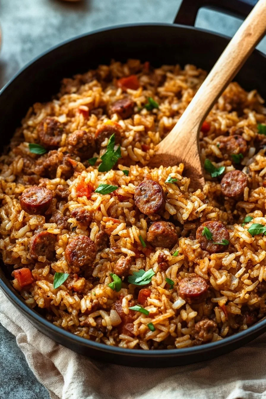 One Pot Dirty Rice with Sausage