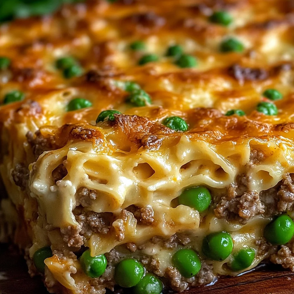 Poor Man's Husband Casserole in a baking dish, ready to serve.