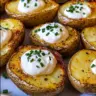 Delicious air fryer baked potatoes with crispy skin and fluffy interior