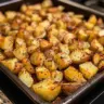 Golden roasted potatoes seasoned and crispy, perfect side dish recipe.