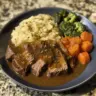 Delicious slow cooker minute steak with rich gravy served in a bowl.