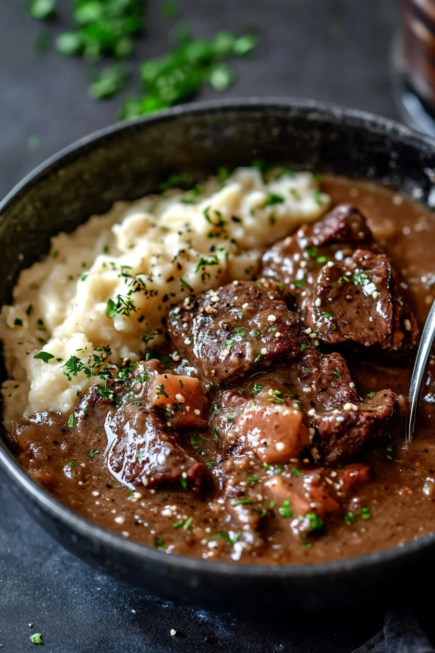 Slow Cooker Minute Steak and Gravy