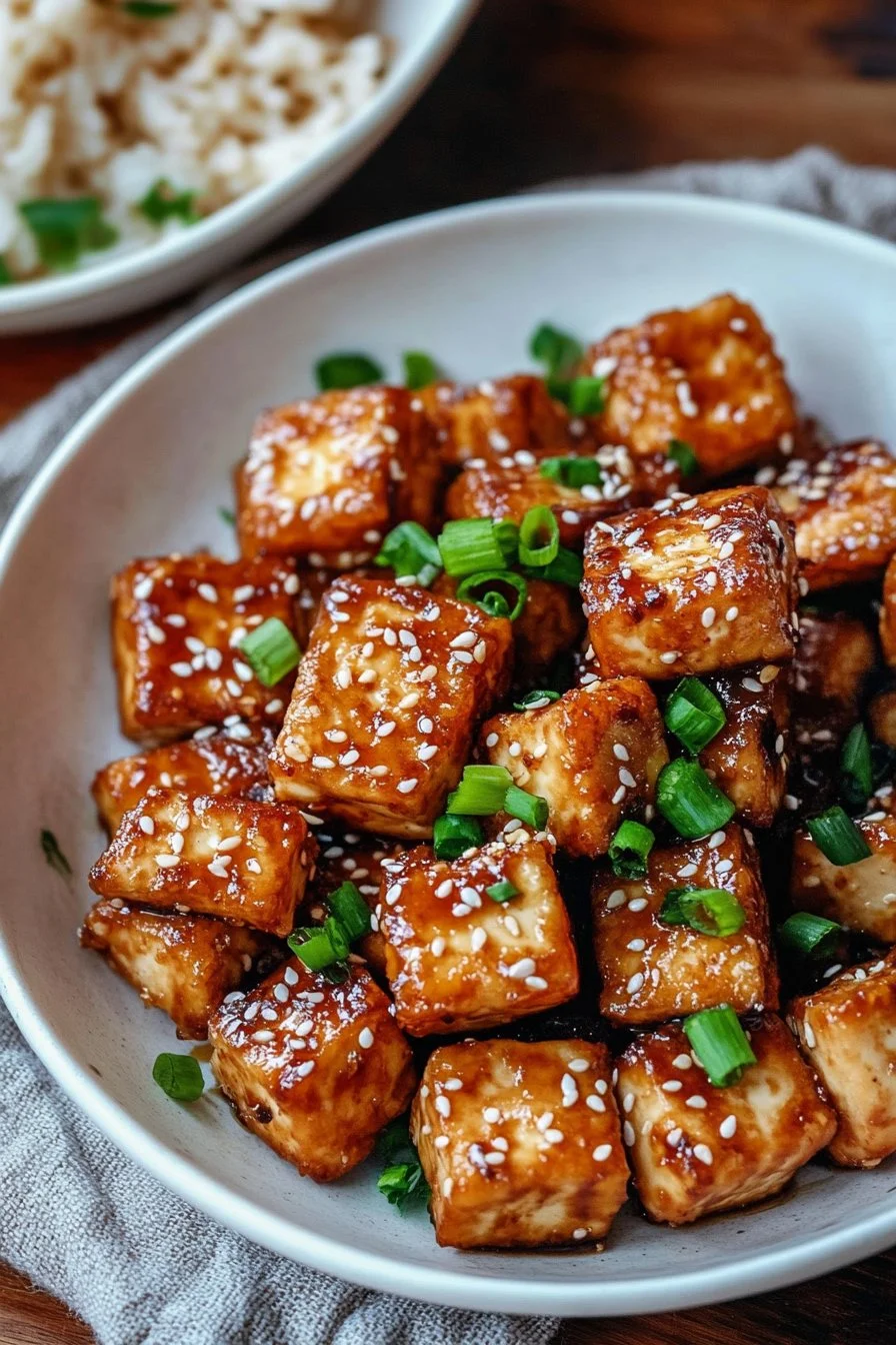Sticky Sesame Tofu - Crispy & Panfried