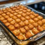 Delicious Tater Tot Casserole baked to perfection with crispy tots and savory filling.