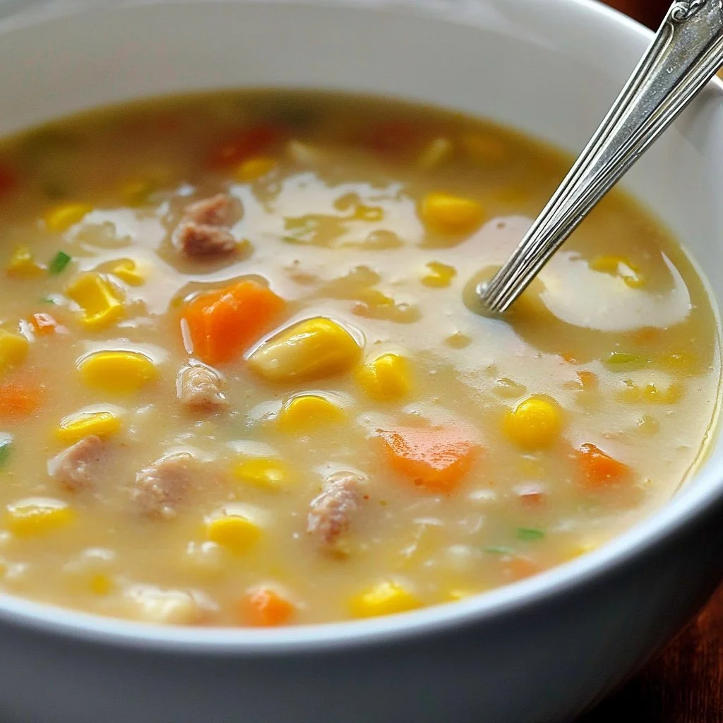 Vintage 1950s throwback soups served in retro bowls with fresh ingredients.