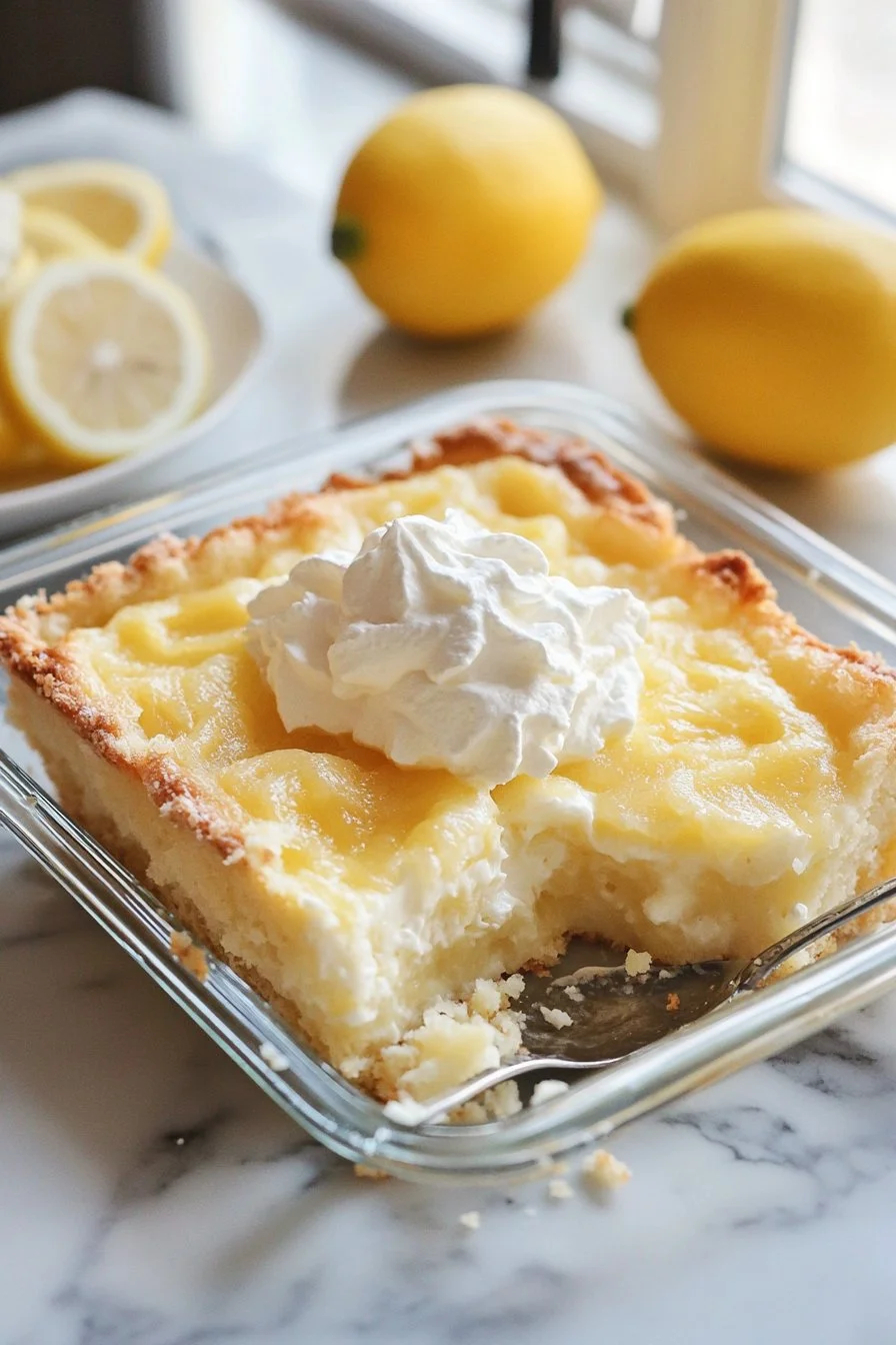 4-Ingredient Lemon Cream Cheese Dump Cake